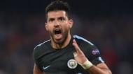 Sergio Aguero exults after scoring Manchester City's third goal